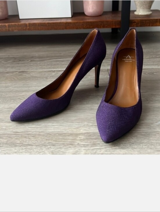Aquatalia Shoes - Aquatalia Purple Pointed-Toe High Heel Pumps
